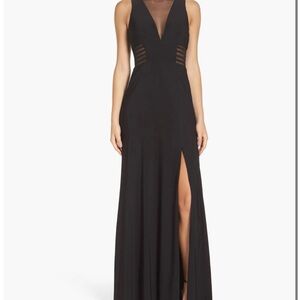 Morgan & Co. Illusion Panel A-Line Gown